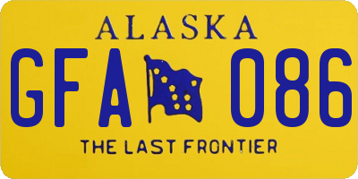 AK license plate GFA086