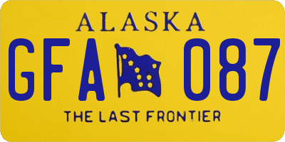 AK license plate GFA087