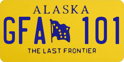 AK license plate GFA101