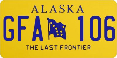 AK license plate GFA106