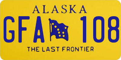 AK license plate GFA108