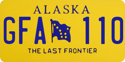 AK license plate GFA110