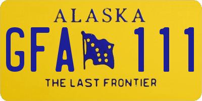 AK license plate GFA111