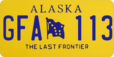 AK license plate GFA113
