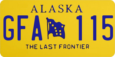 AK license plate GFA115