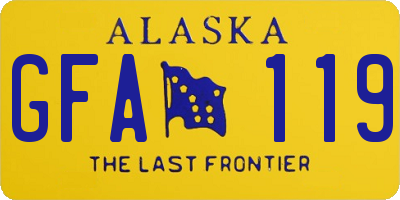AK license plate GFA119