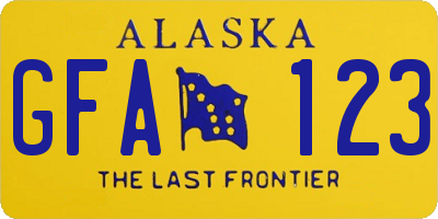 AK license plate GFA123