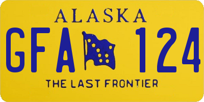 AK license plate GFA124
