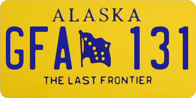 AK license plate GFA131