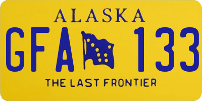 AK license plate GFA133