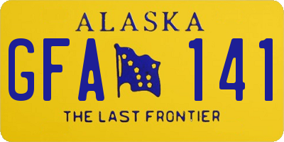 AK license plate GFA141