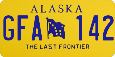 AK license plate GFA142
