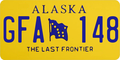 AK license plate GFA148