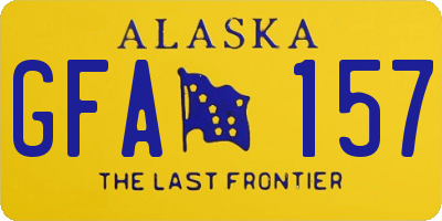 AK license plate GFA157