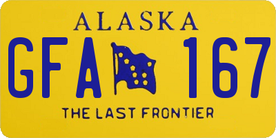 AK license plate GFA167