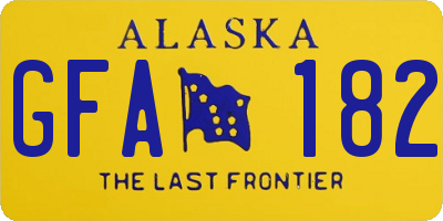 AK license plate GFA182