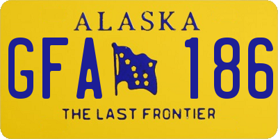 AK license plate GFA186