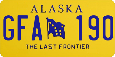 AK license plate GFA190