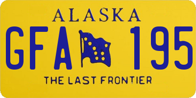 AK license plate GFA195