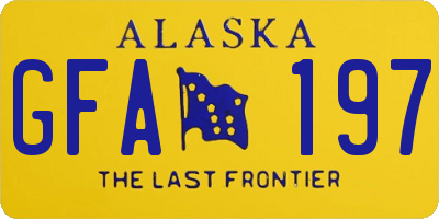 AK license plate GFA197