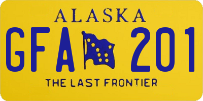 AK license plate GFA201