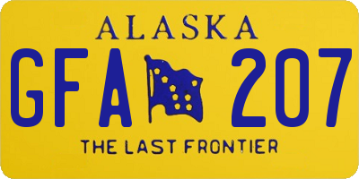 AK license plate GFA207
