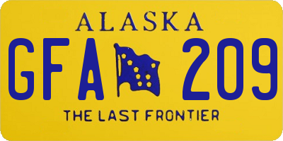 AK license plate GFA209