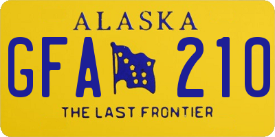 AK license plate GFA210