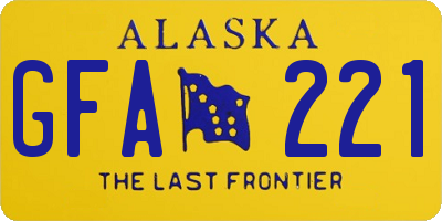 AK license plate GFA221