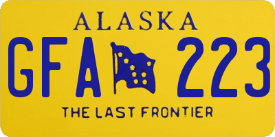 AK license plate GFA223