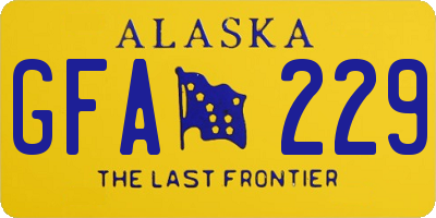AK license plate GFA229