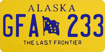 AK license plate GFA233