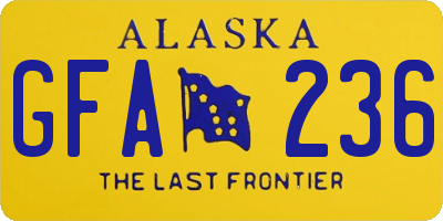 AK license plate GFA236