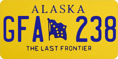 AK license plate GFA238