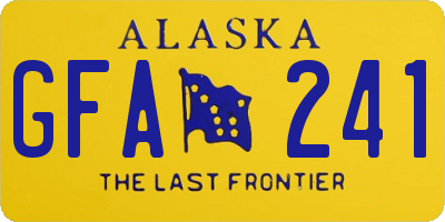 AK license plate GFA241