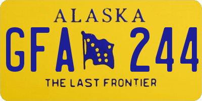 AK license plate GFA244