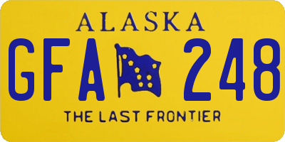 AK license plate GFA248