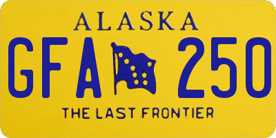 AK license plate GFA250