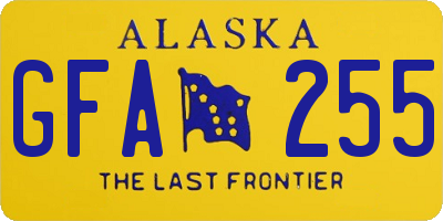 AK license plate GFA255