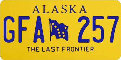AK license plate GFA257
