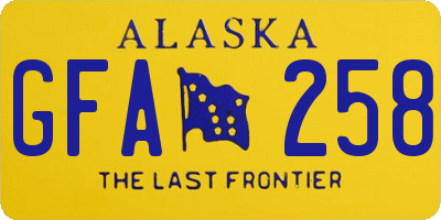 AK license plate GFA258