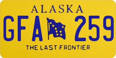 AK license plate GFA259