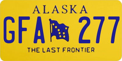 AK license plate GFA277