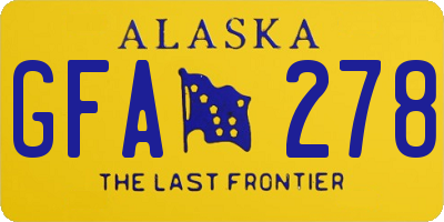 AK license plate GFA278