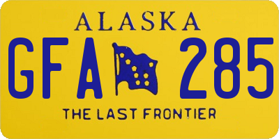 AK license plate GFA285