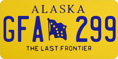 AK license plate GFA299