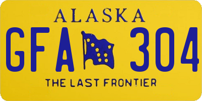 AK license plate GFA304