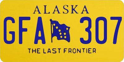 AK license plate GFA307