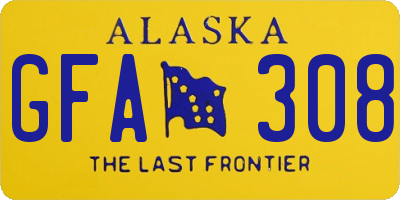 AK license plate GFA308