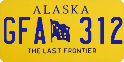 AK license plate GFA312